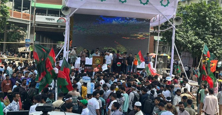 ছাত্রদলের সমাবেশ শুরু দুপুর আড়াইটায়, শাহবাগে জনস্রোত 